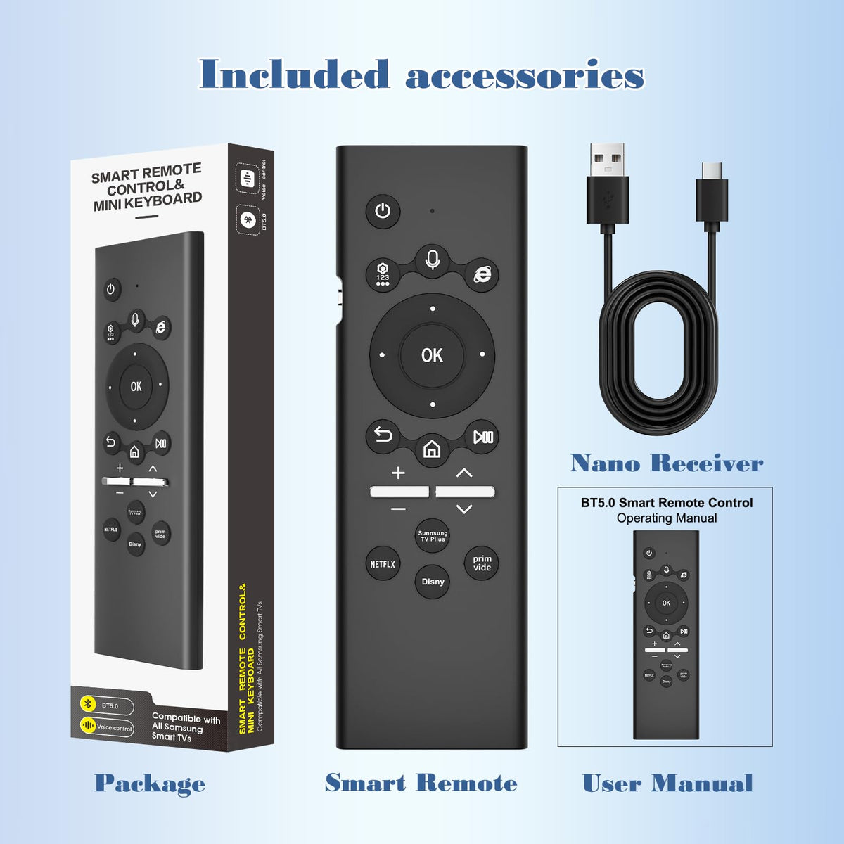 EYAIOROTES remote controlling a Samsung TV demonstrating voice functionality