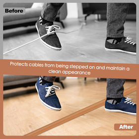 EYAYEN wood grain cord protector stands up to traffic for safe home and office.