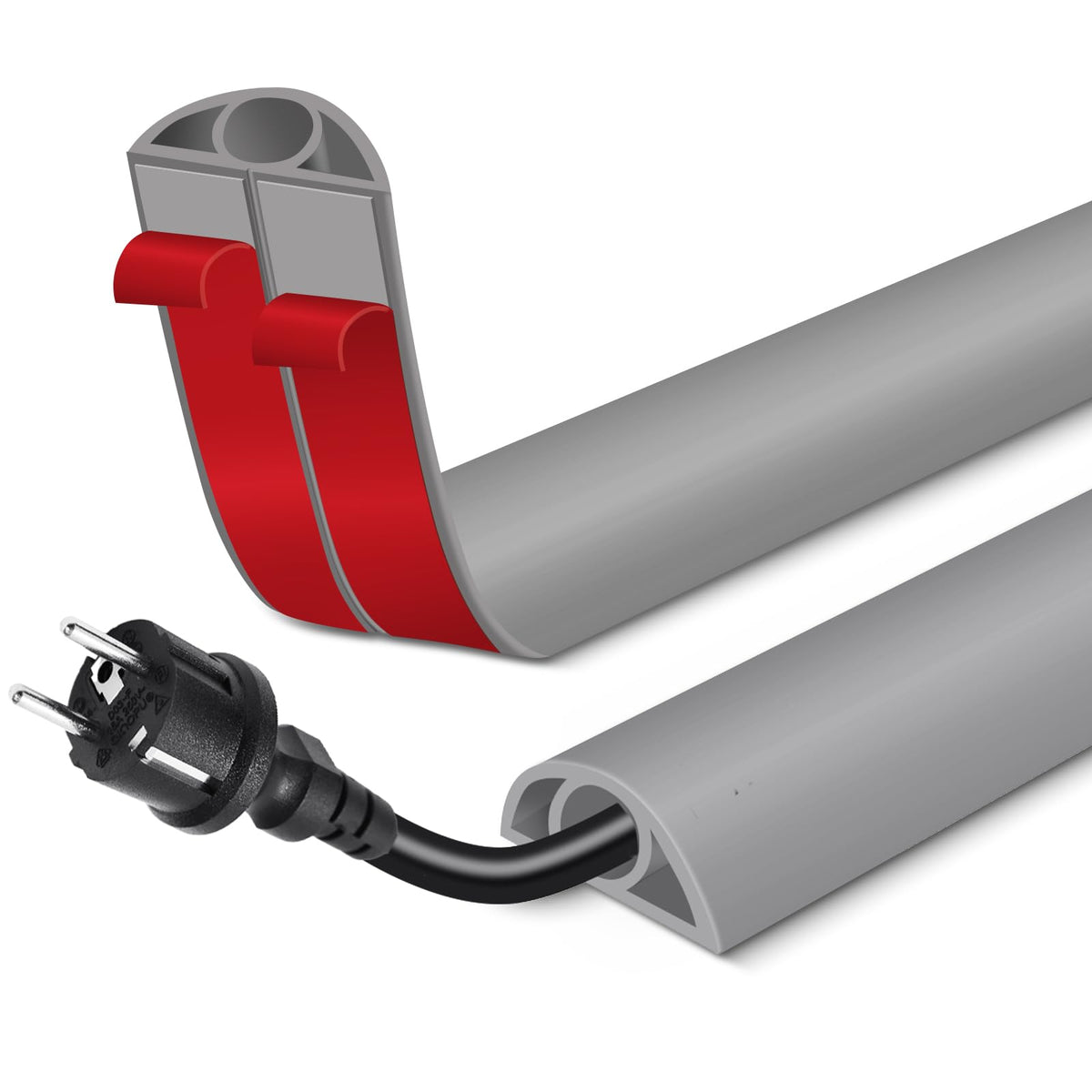 EYAYEN floor cord cover with adhesive back keeps cables secure and tidy.