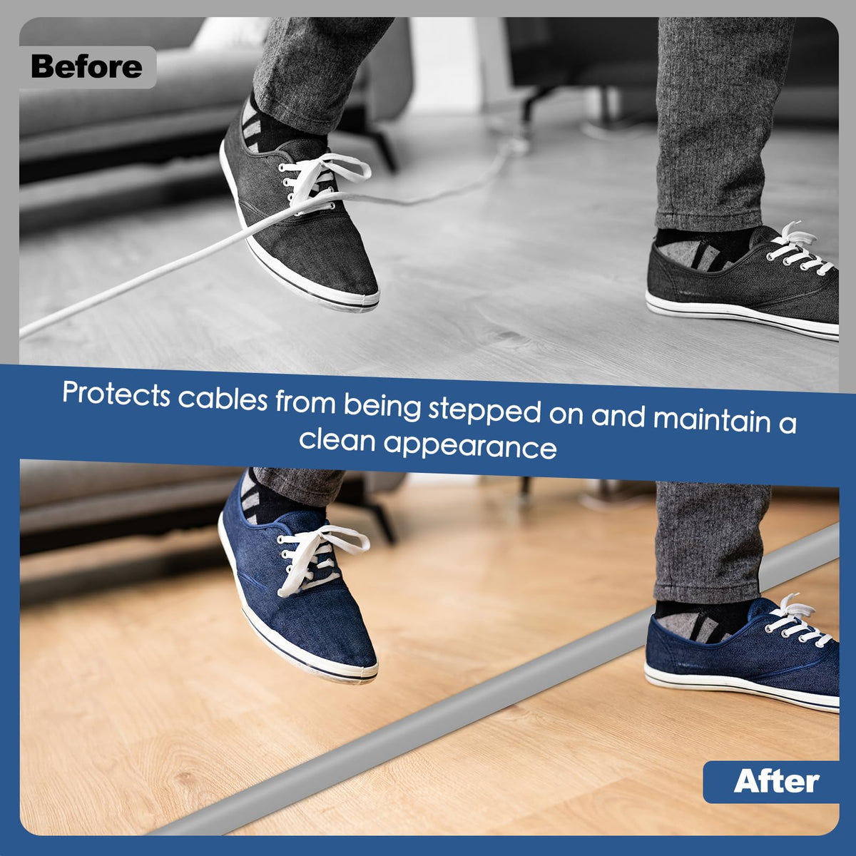 EYAYEN cord cover hides wires behind entertainment centers and desks.