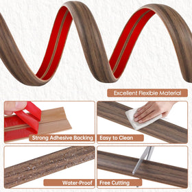 EYAYEN Misty Brown Wood floor cord cover adhesive application demonstrates quick setup