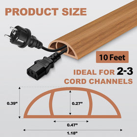 EYAYEN 10 ft brown wood finish cord cover for long coverage.