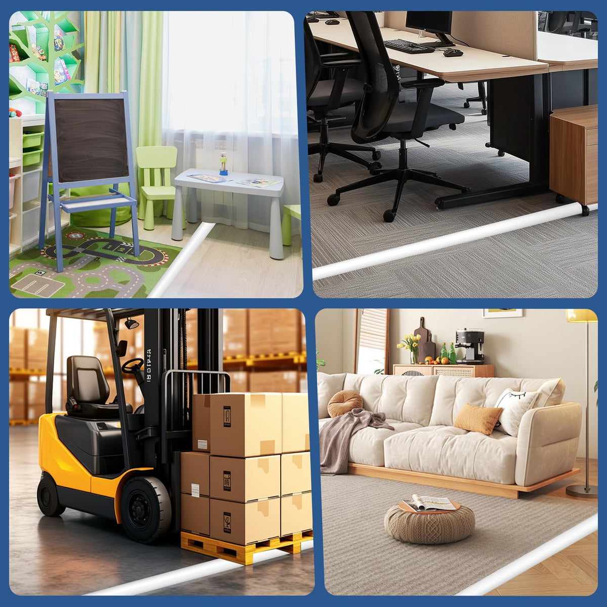 EYAYEN floor cord cover protects cables from wear and daily pulls.