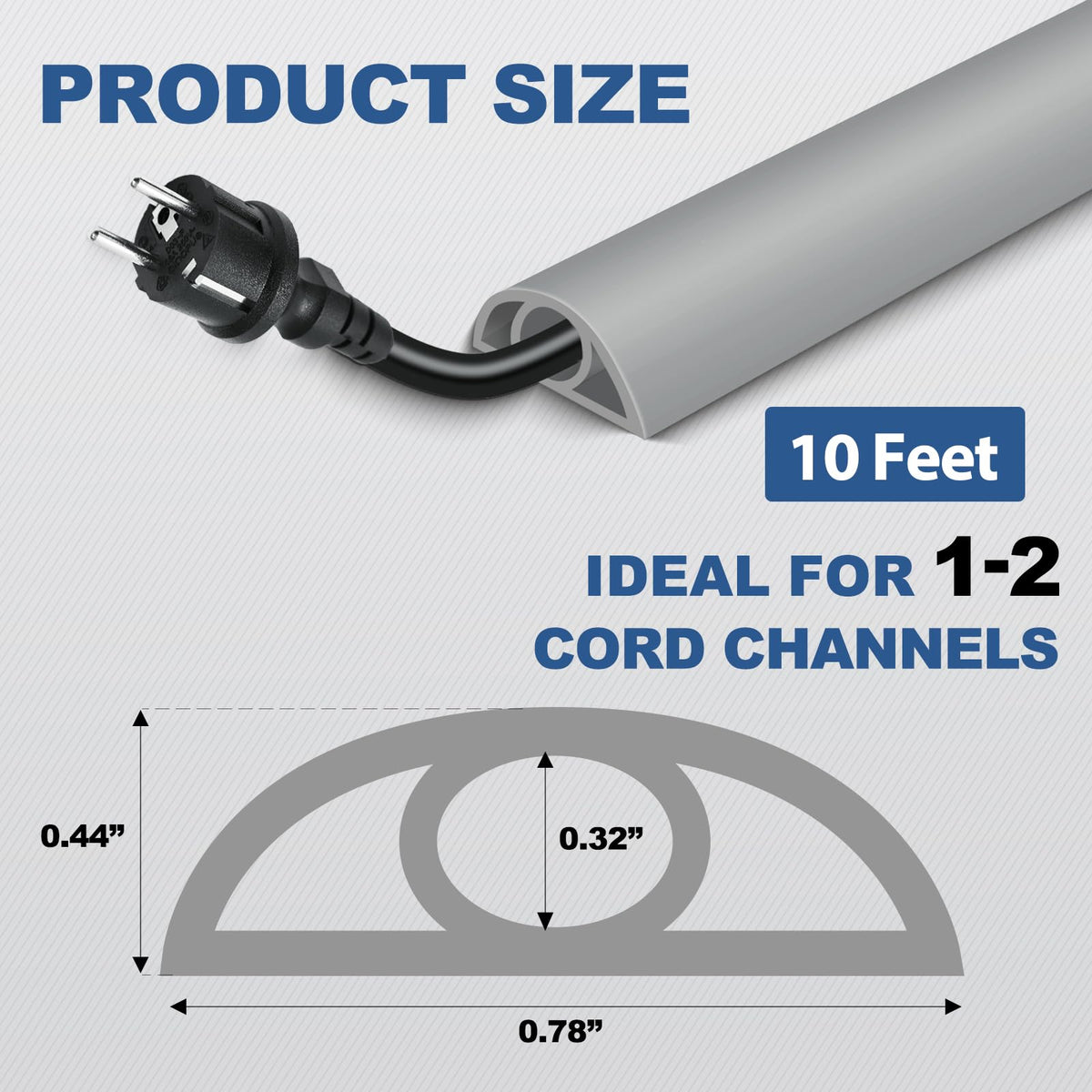 EYAYEN cord cover blends with gray décor while organizing cables.