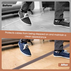 EYAYEN floor cord cover trim-to-length feature fits any layout
