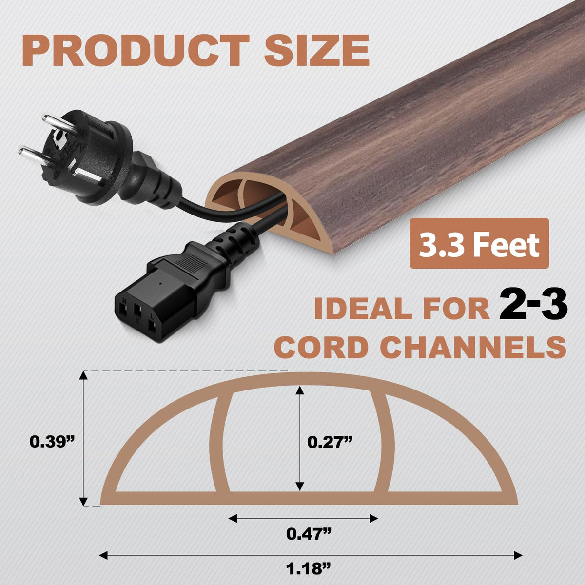 EYAYEN floor cord cover behind TV area protects cables from pulls