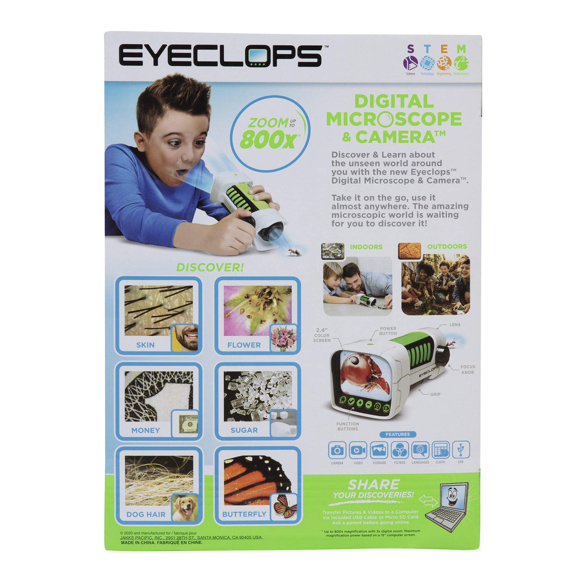 EyeClops USB or MicroSD transfer makes file sharing easy.