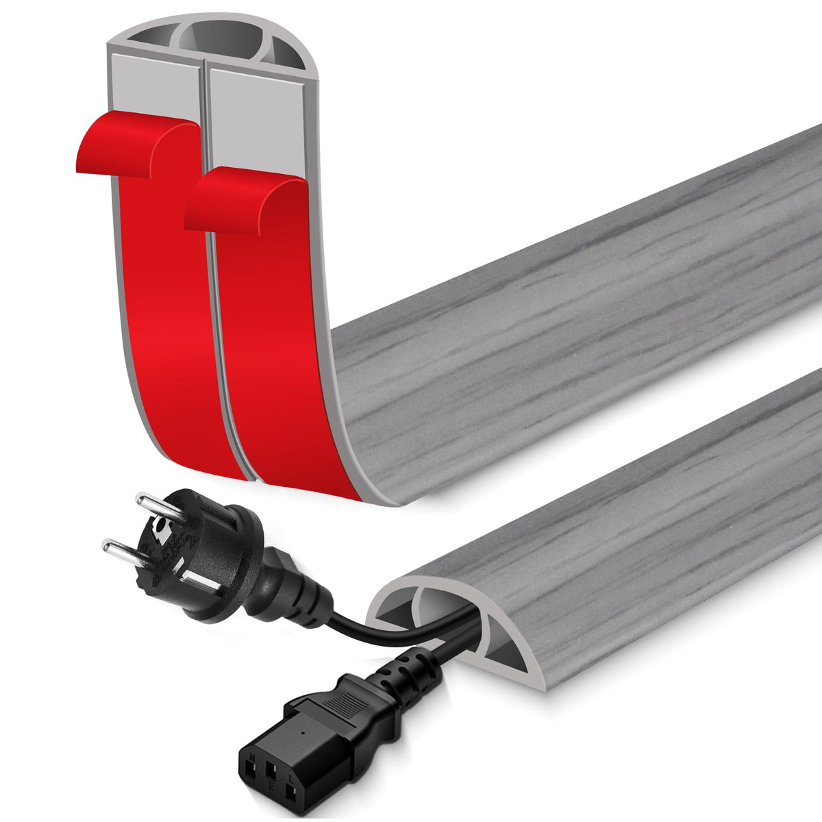 EYAYEN floor cord cover with adhesive back protects cables on the floor.