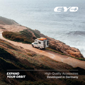 Compact travel storage bag from EYO accompanies Starlink Mini mount.