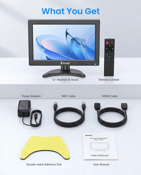 Eyoyo 12in monitor teleprompter-ready setup for professional presentations.