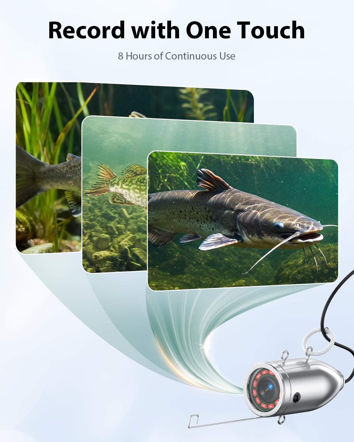 Eyoyo 30m cable enables extended viewing across water.