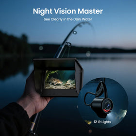 Eyoyo camera with infrared night vision showing clear detail in low light conditions.