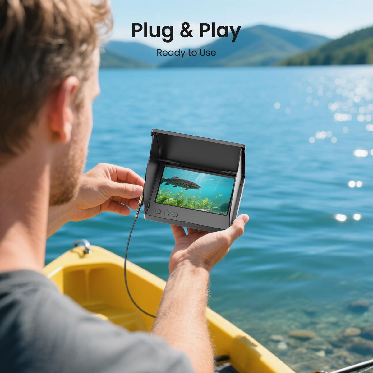 Eyoyo portable fishing camera kit fits in a tackle box for on-the-go use.