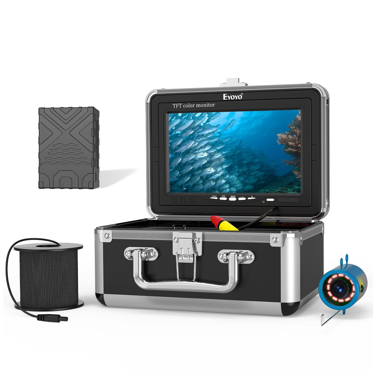 Eyoyo underwater camera with 7 inch LCD display for crystal clear viewing while fishing