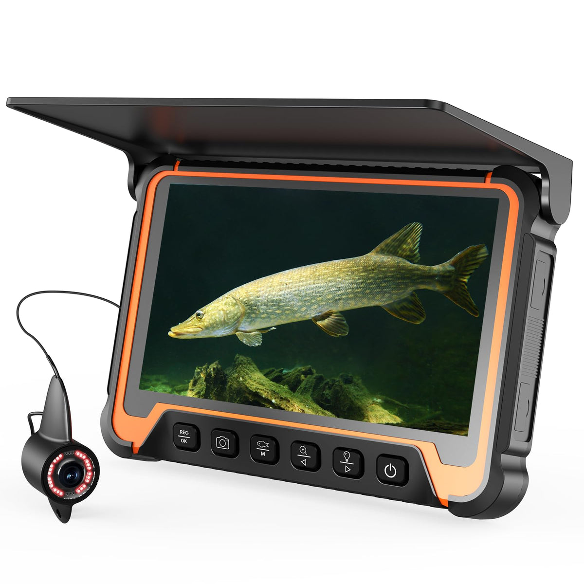 Eyoyo underwater camera with 7-inch monitor for crystal-clear lake viewing