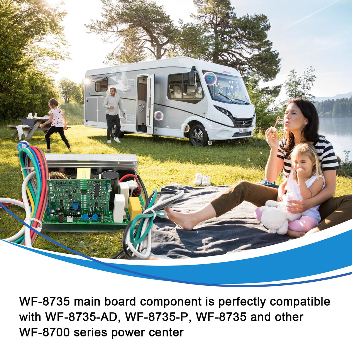 EYPDARL WF-8735 14.6V label underscores three stage charging capability