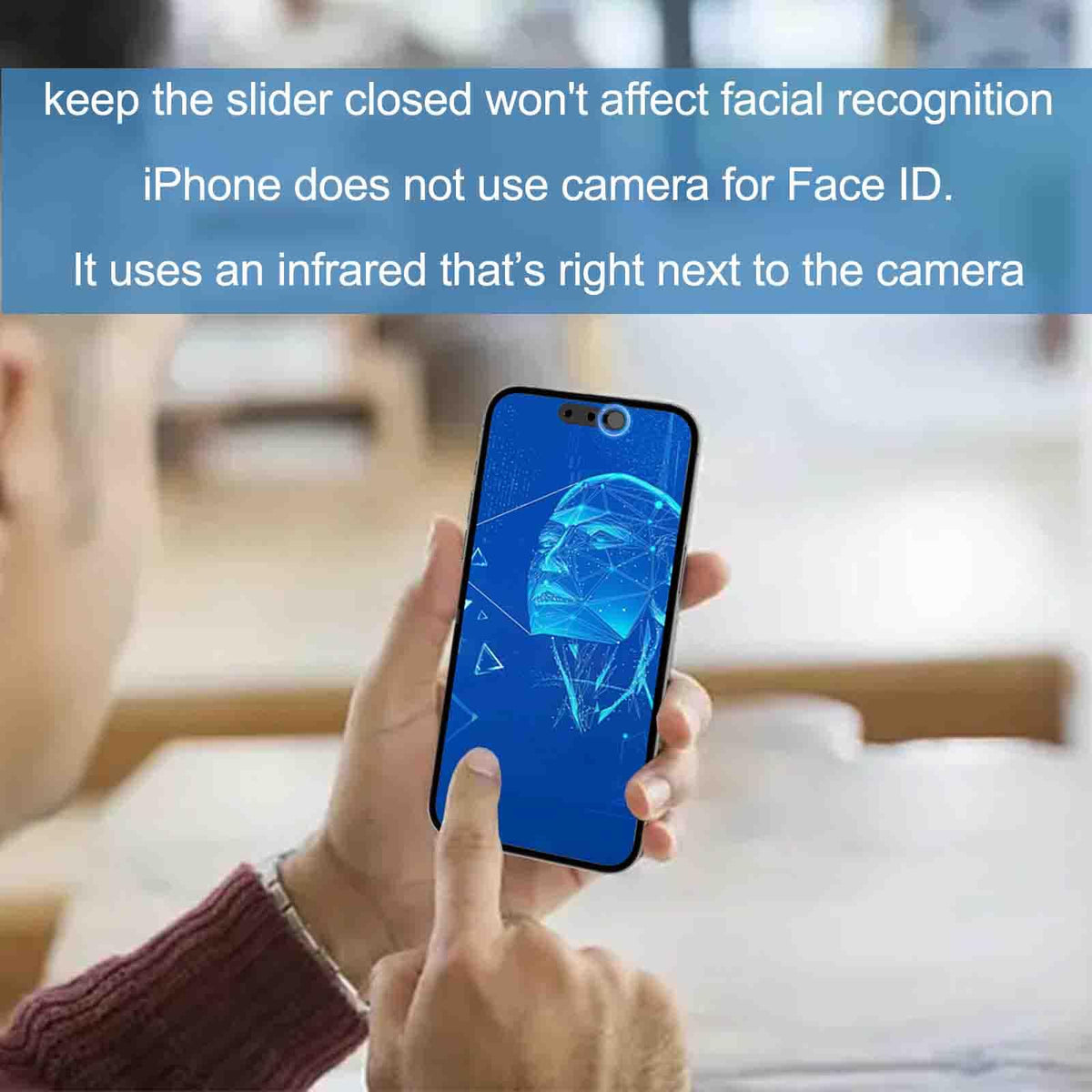 EYSOFT rear lens cover detail highlighting scratch prevention benefit