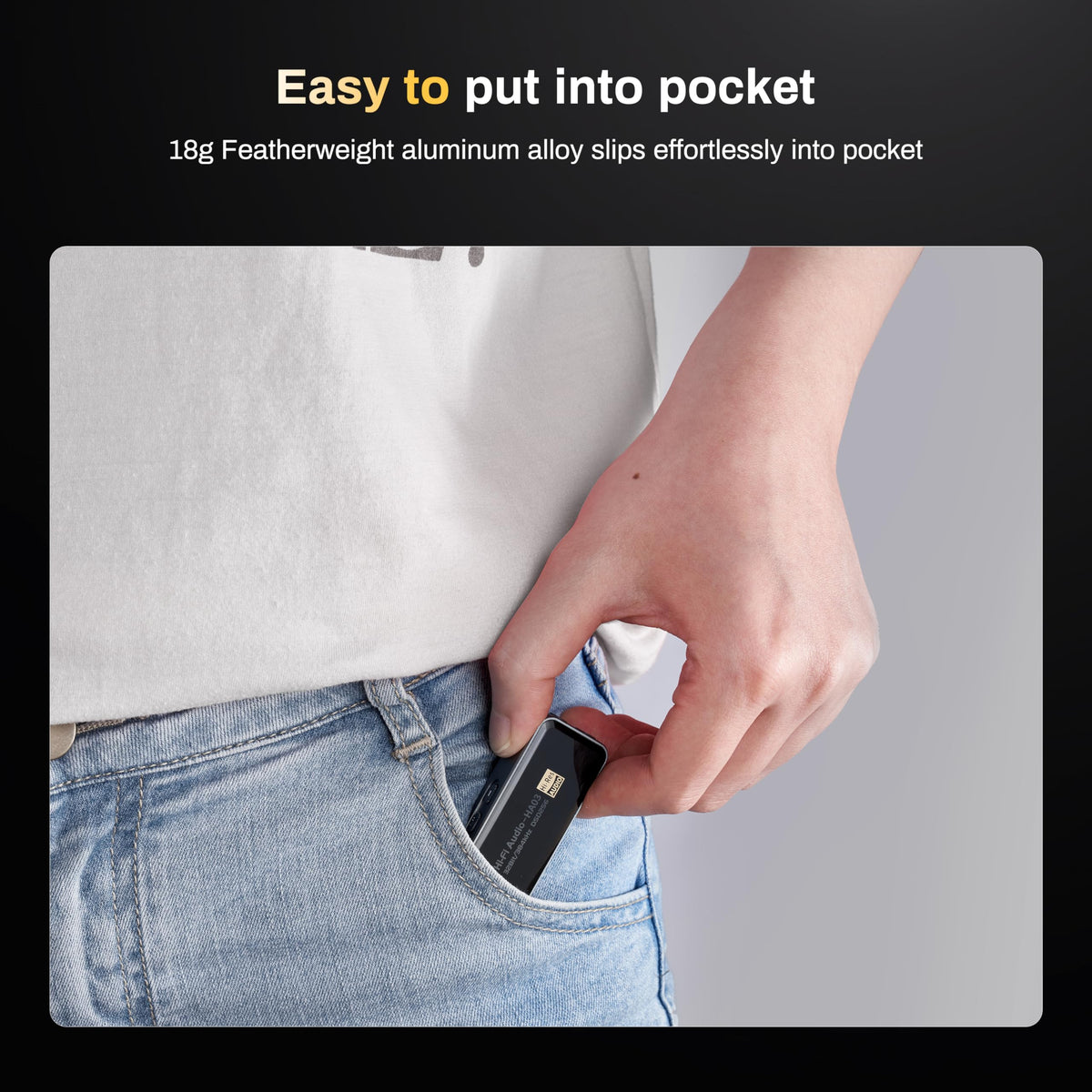 On-device controls on the EYTSE DAC amp for on-the-go playback management