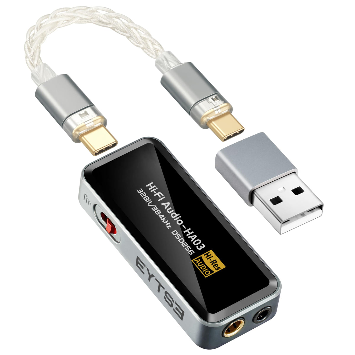 EYTSE portable headphone amplifier front view for travel-ready audio