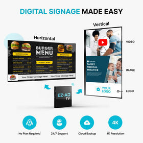 EZ-AD TV template builder interface speeds content design for banners and menus.