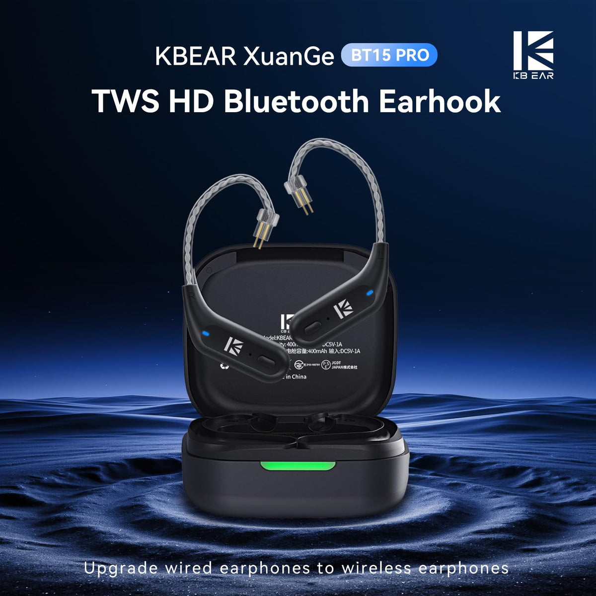 BT15 PRO's 2-pin plug-ready design enables quick IEM upgrades for wireless listening.