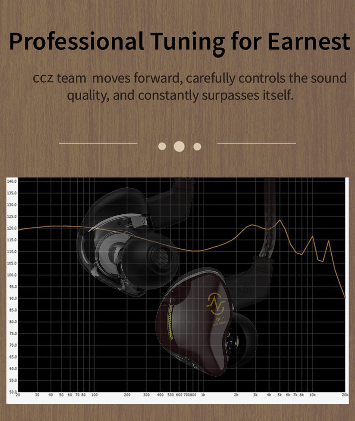 EZ EAR CCZ coffee bean earbuds in use to demonstrate secure fit