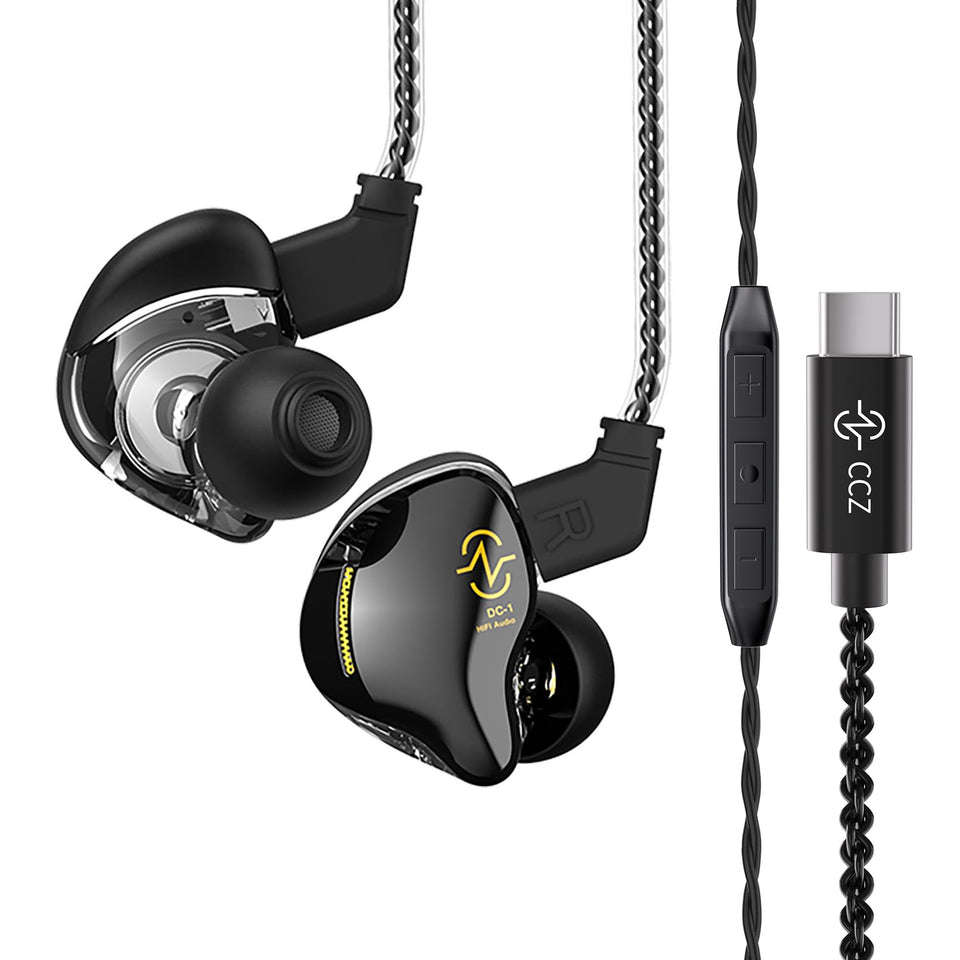 EZ EAR CCZ Coffee Bean USB-C earphones front view for immersive listening.