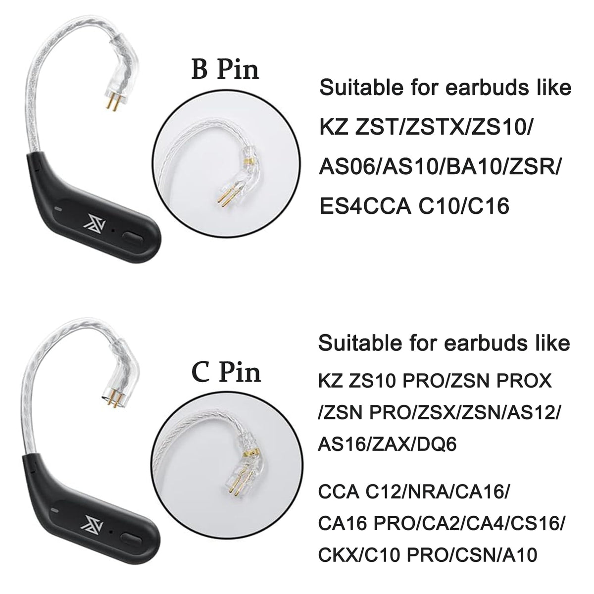 EZ EAR KZ AZ09 in-use with device demonstrating seamless pairing