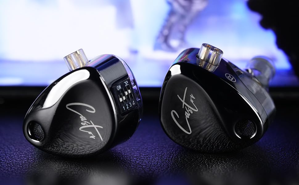 EZ EAR KZ Castor dual-dynamic drivers close-up emphasizing rich, detailed sound