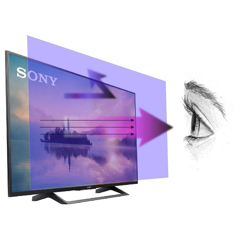 EZ-Pro Screen Protector for 55-inch TV with blue light filter for eye comfort.