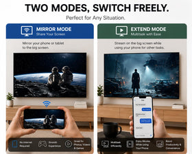 EZCast 2 supports DLNA, Miracast, and AirPlay for flexible wireless streaming.