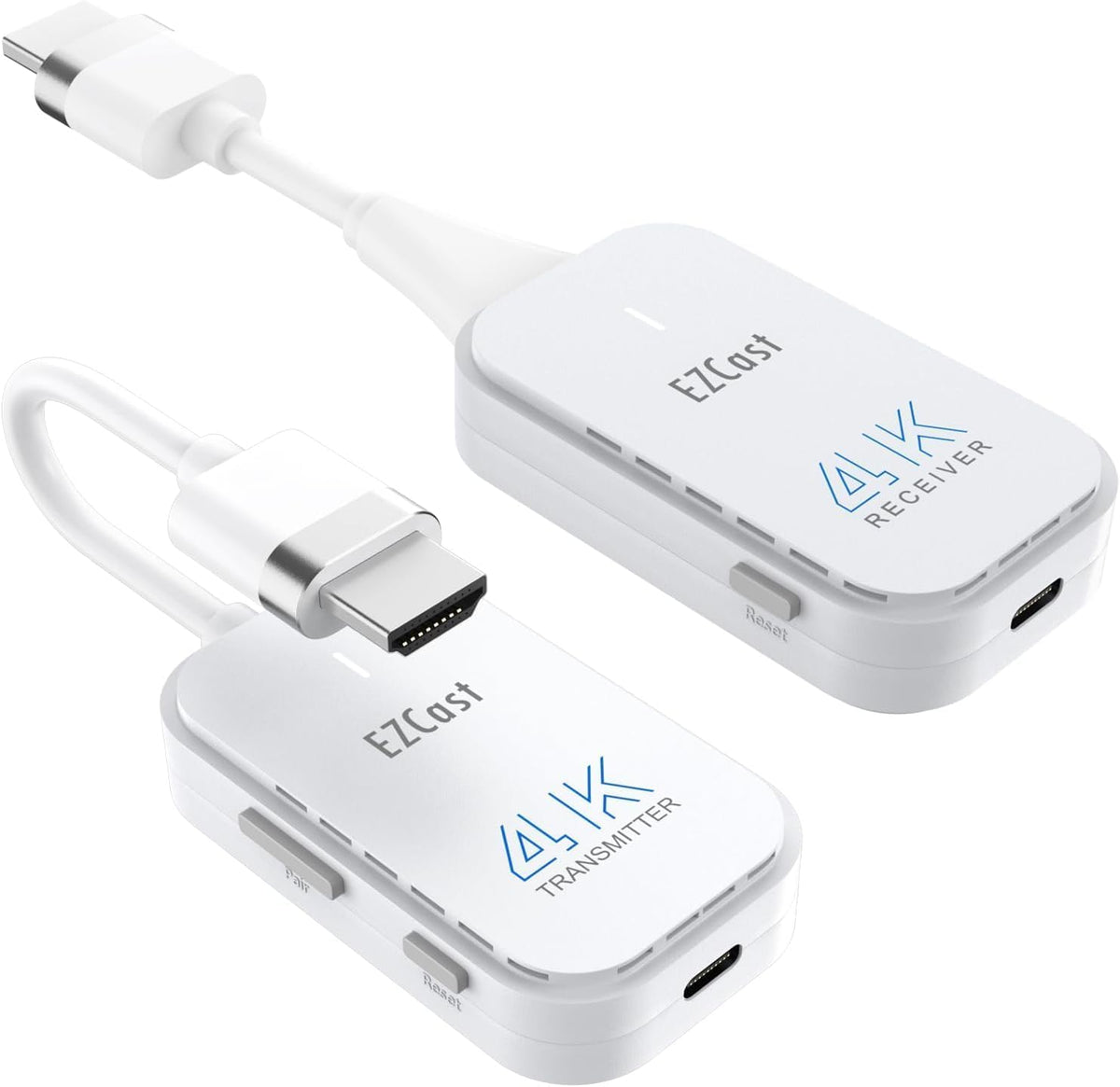 EZCast 4K wireless HDMI transmitter enabling cable-free setup for living room screens.