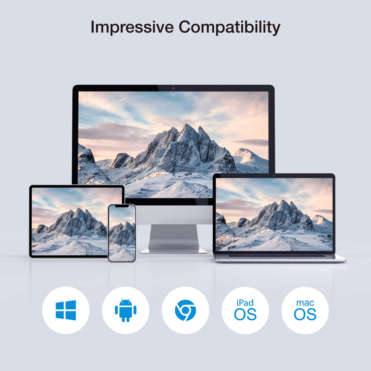 Illustration of extend mode versus mirror mode using EZCast