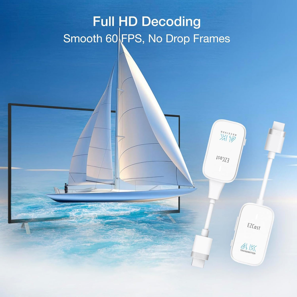 EZCast screen-mirroring setup showcasing cable-free convenience.