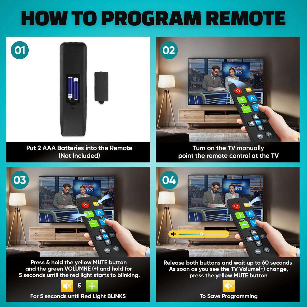 EZClicker big button remote battery compartment, easy to replace batteries.