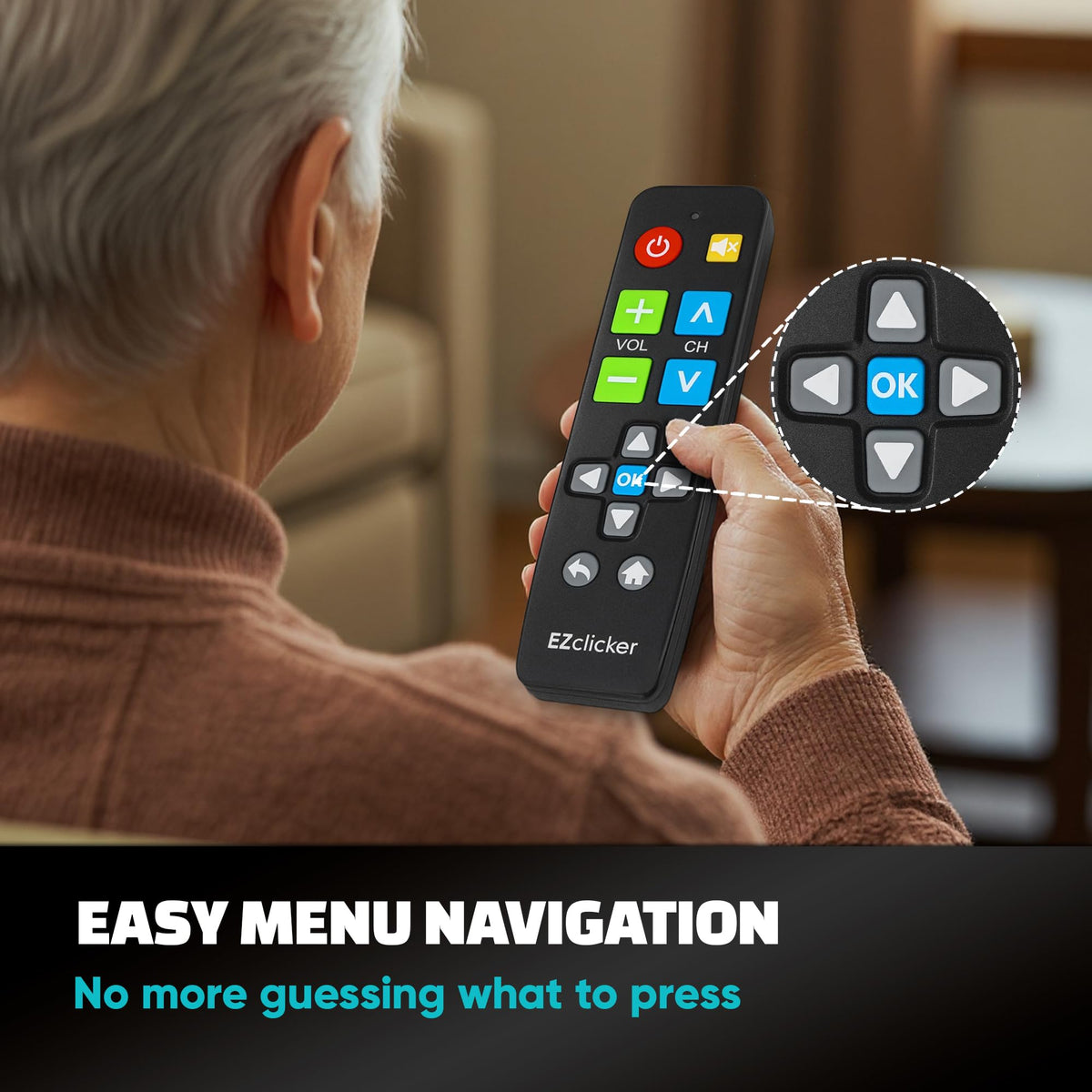 EZClicker big button remote packaging, ready for gifting to loved ones.