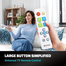 EZClicker big-button remote side view showing accessible controls.