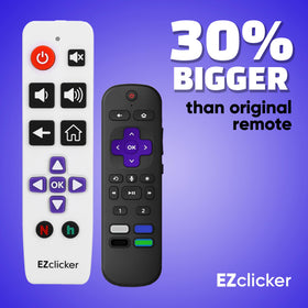 EZClicker compact lightweight remote ideal for easy handling and storage.