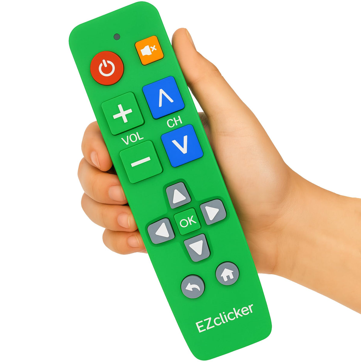 EZClicker LG replacement remote with green big button for easy navigation.