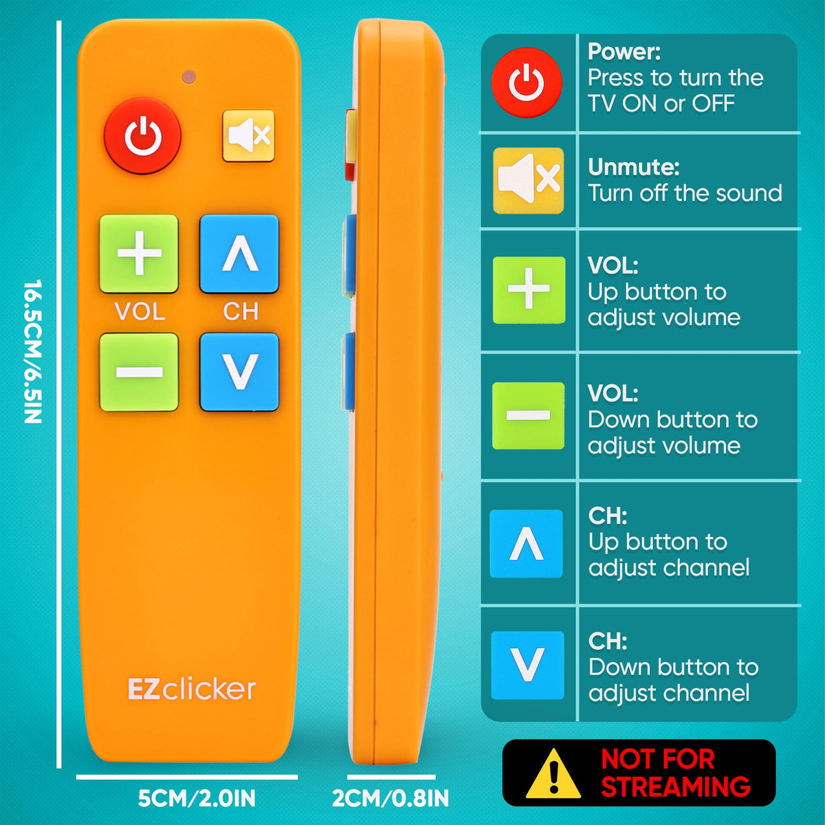 EZClicker programming steps illustrating quick pairing with a TV