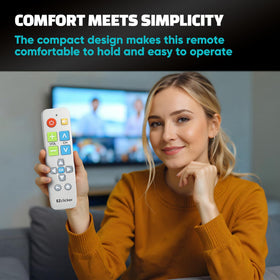 EZClicker remote battery compartment shown for batteries not included