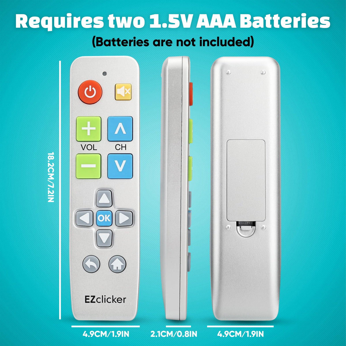 EZClicker compatibility icons illustrate universal TV compatibility