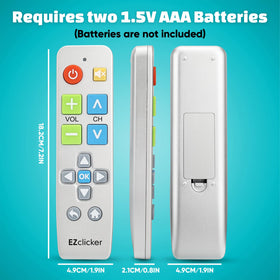 EZClicker compatibility icons illustrate universal TV compatibility
