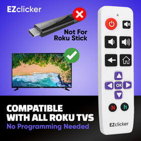 EZClicker remote programming steps image showing simple setup for TV.