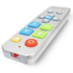 EZClicker remote in sleek silver finish for living rooms