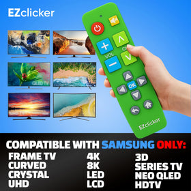 EZClicker remote back view shows simple battery access for quick swapping.
