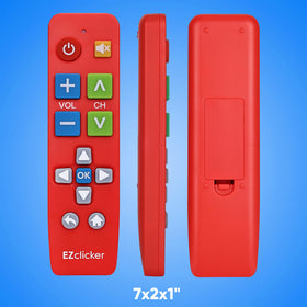 EZClicker Samsung remote in living room use with Samsung TV.