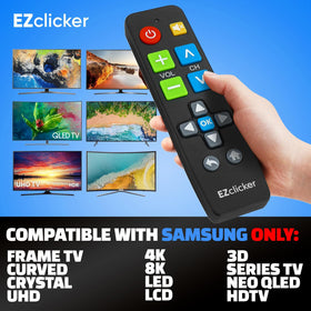EZClicker remote battery compartment easy to access for quick setup