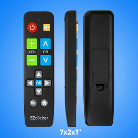 EZClicker remote packaging box highlights easy-to-use accessory for Samsung TVs