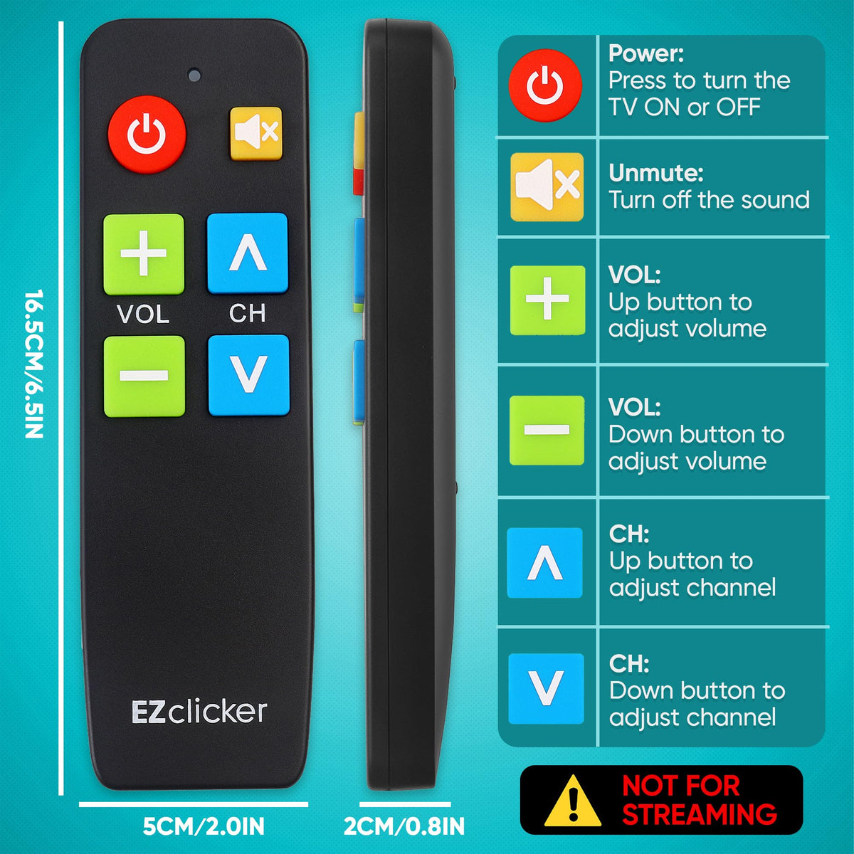 EZClicker remote in hand demonstrates secure grip and confident handling